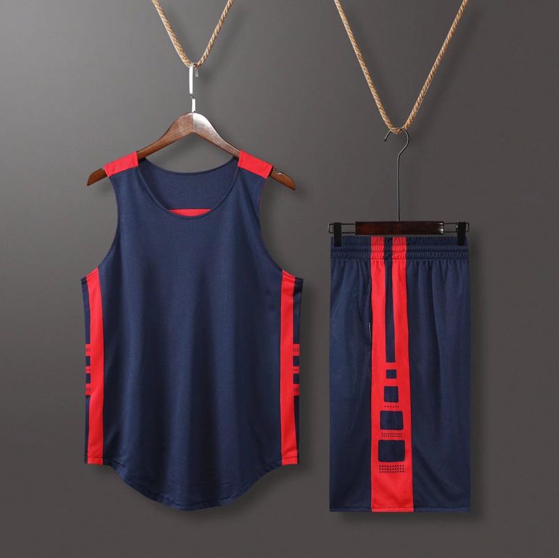 Double sided basketball suit, men's game sports team adult training uniform, printed vest, double-sided jersey_voghion.com