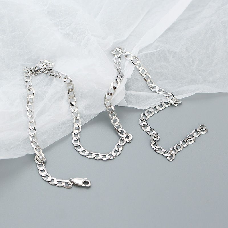 Collana cubana YHN078 S Sier Ins in metallo stile hip-hop con personalità a strati e catena semplice_voghion.com