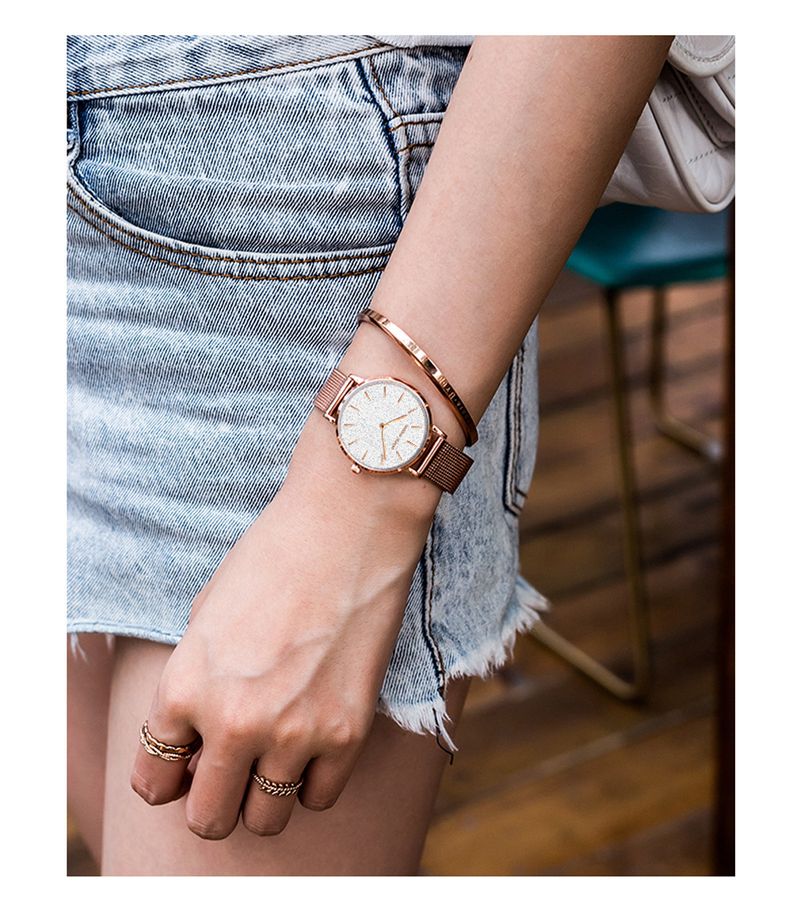 Women's Elegant Waterproof Watch With Quartz Movement, Stainless Steel Band, Mineral Crystal Glass, 30M Water Resistance_voghion.com