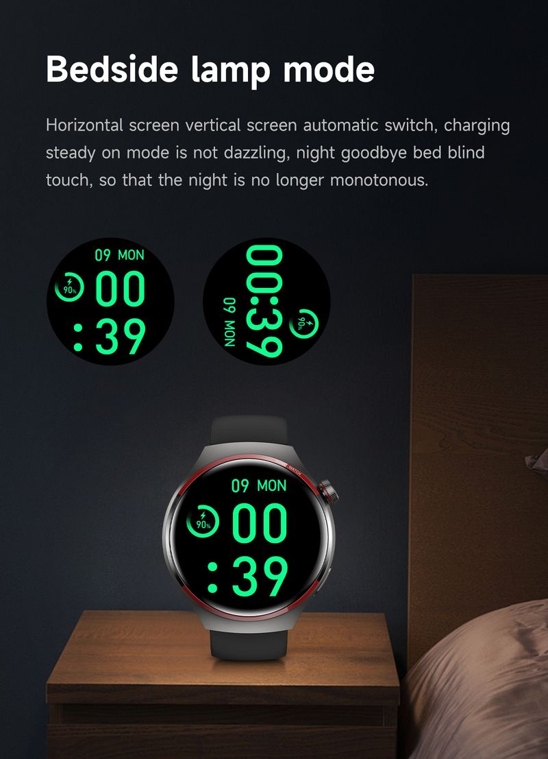 Bluetooth Arama, AMOLED Ekran, Kalp Atış Hızı ve Uyku İzleme, Erkekler ve Kadınlar İçin Su Geçirmez Fitness Takip Cihazı Özellikli WATCH4 PRO Akıllı Saat_voghion.com