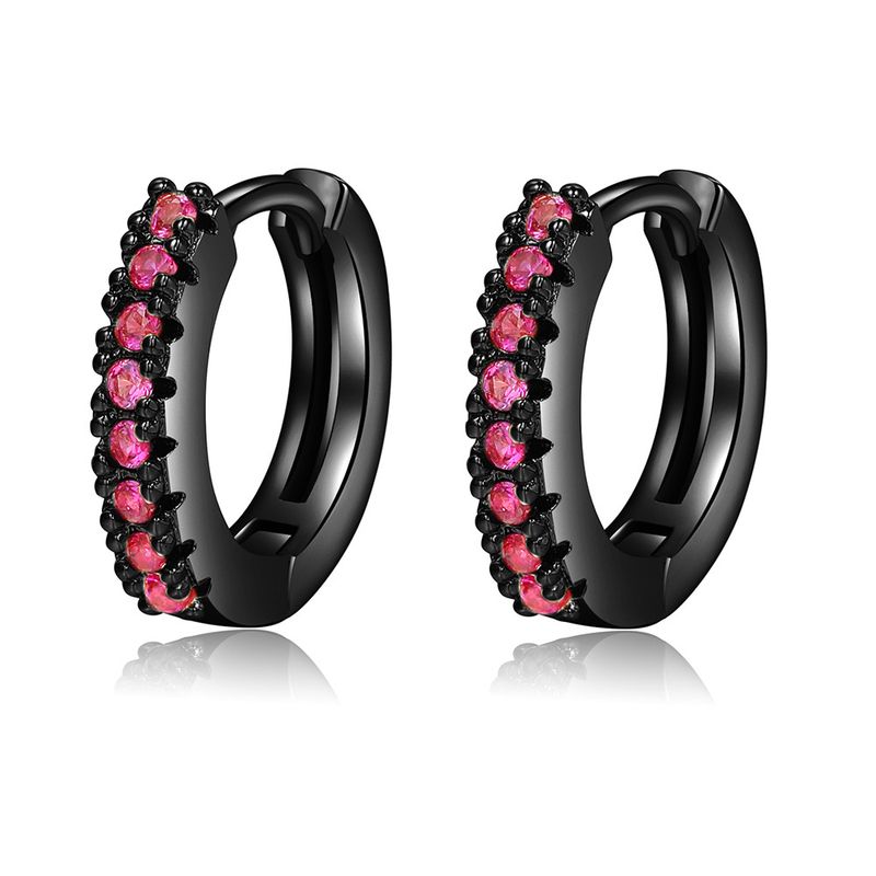Popular Color Zircon Ear Buckle Micro-inlaid Geometric Ear Ring Temperament Simple Personality Earrings_voghion.com