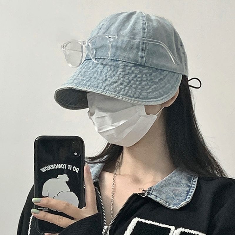 New Arrivals Summer Denim Bucket Foldable Wide Brim Visors Women Solid Color Soft Outdoor Sports Running Sun Hat Snapback Cap_voghion.com