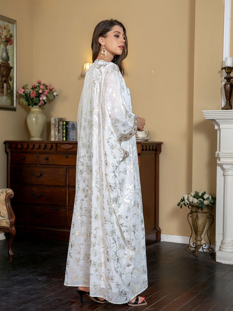 SW013 Muslimischen frauen Kleid Sommer Gold Folie Abaya_voghion.com