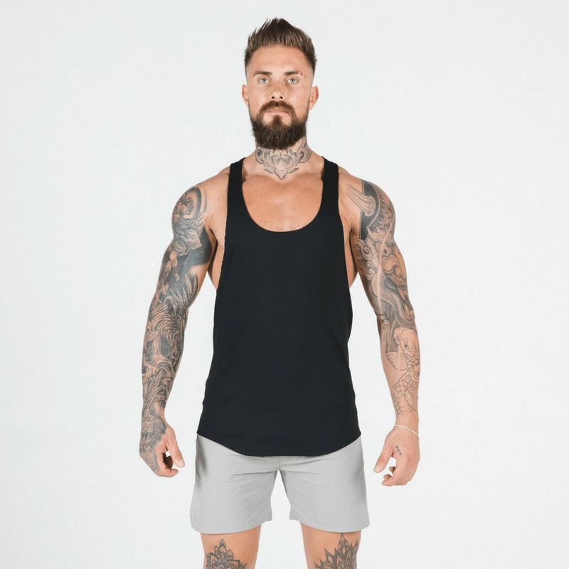 Muscle Fitness Male Brother Sommer Sport Freizeit Elastisch Quick Dry Blank Light Plate No Splice Tank Top_voghion.com