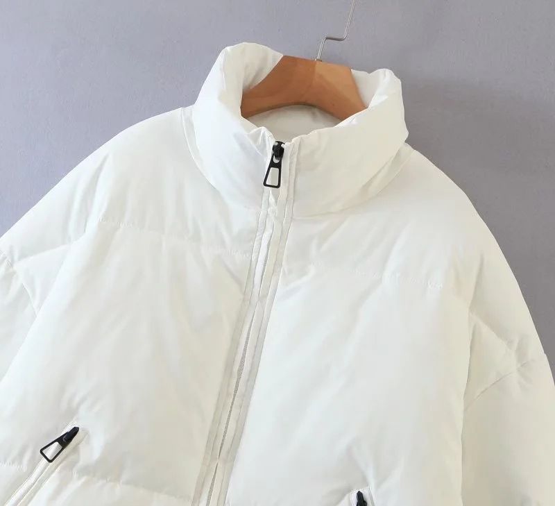 Women's clothing Women's cotton coat new stand-up collar zipper pocket thickened warm cotton coat 8AS2305A_voghion.com