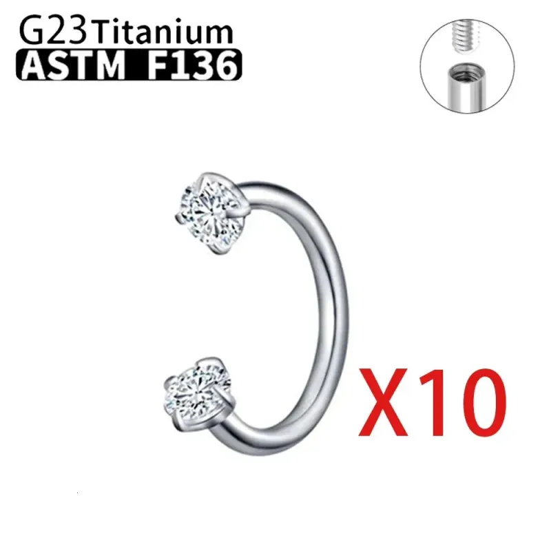 Piercing G23 ASTM36 Anello al naso C Rod Gioielli per il corpo Filettatura interna Cartilagine Elica Orecchini All'ingrosso 251106_voghion.com