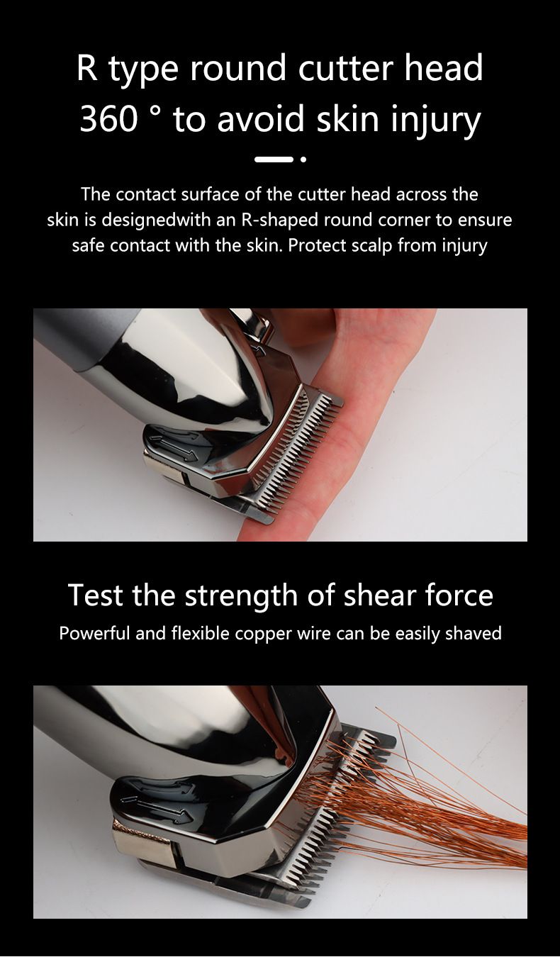 Rasoio elettrico con display digitale, ricarica USB, testina di taglio a spinta elettrica, tagliacapelli per intaglio_voghion.com