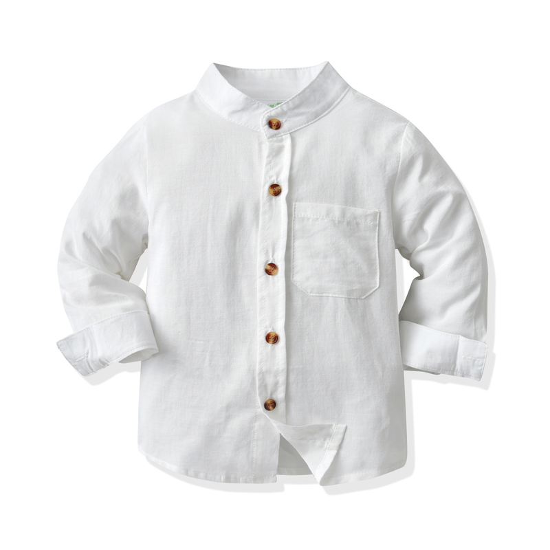Pojkar Långärmad vit skjorta Hängslen Gentleman Suit Baby Boy Gentleman Outfitting Festival_voghion.com