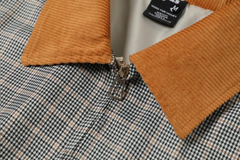 Eon Modish 25 Autumn New American Street Style Houndstooth Oversized Lapel Jacket_voghion.com