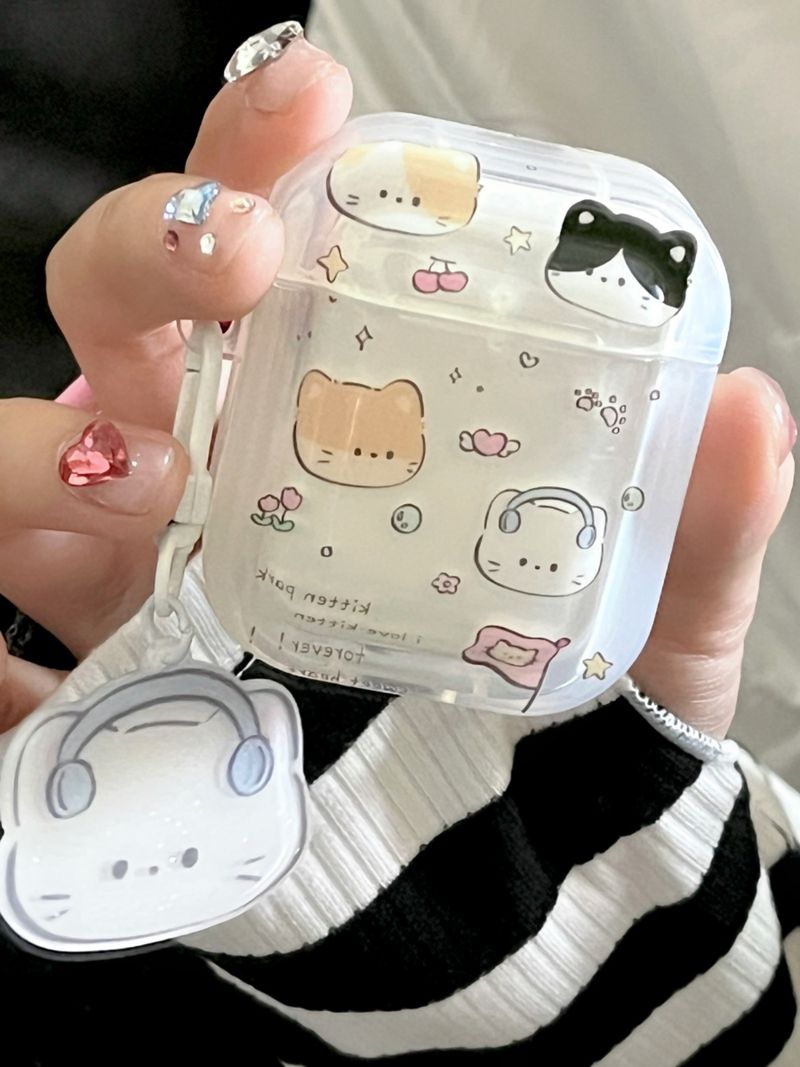 Mielas katės apsauginis dangtelis 3, tinkantis „Airpods“ 2, belaidėms „Bluetooth“ ausinėms, 3, 1, „Airpods S2“, „Airpod Pro“, 4, 4_voghion.com