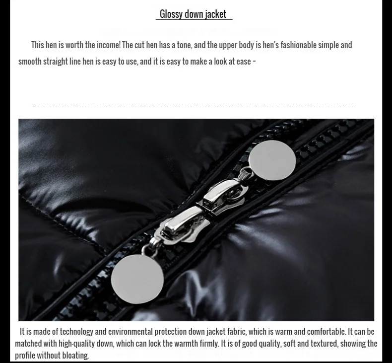 Herren Daunen Jacke Weiße Enten Haube Warm Glänzende Männer Glänzend Schwarz Rot Gepolstert Flauschigen Mantel Mann Winter Puffer Frauen_voghion.com