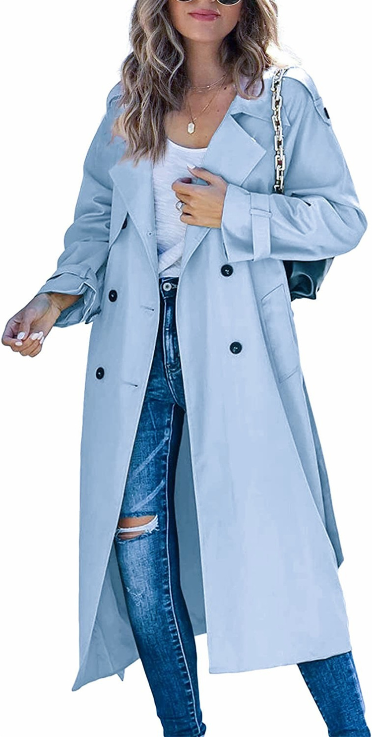 Women's autumn and winter windbreaker coat with lining_voghion.com