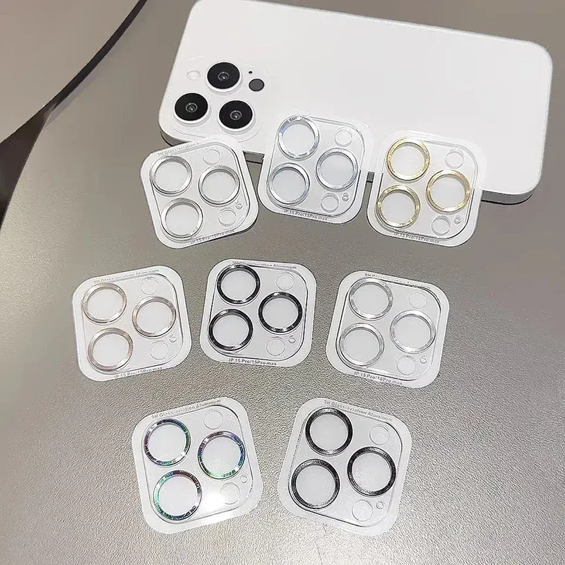 Kameraobjektivschutz für iPhone 16 Pro 15 14 13 12 Pro Max Plus Mini-Objektiv Metallring Gehärteter Glasschutzfilm Vollständige Abdeckung_voghion.com