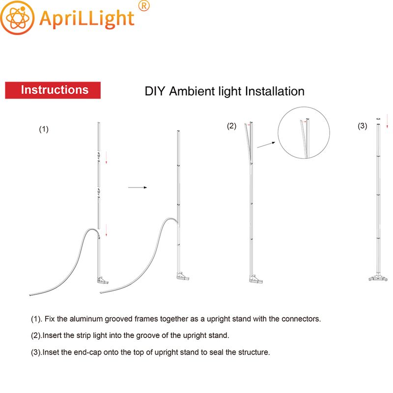 Lampadaire d'angle à LED RVB simple et moderne, lumières d'ambiance colorées, lampes sur pied d'intérieur pour chambre à coucher, salon, décoration de la maison_voghion.com