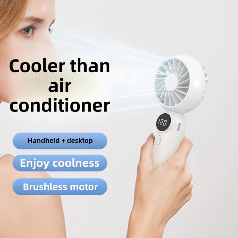 New Handheld Small Fan Charging Model Long Battery Life Usb High Speed MINI Fan High Wind Digital Display_voghion.com