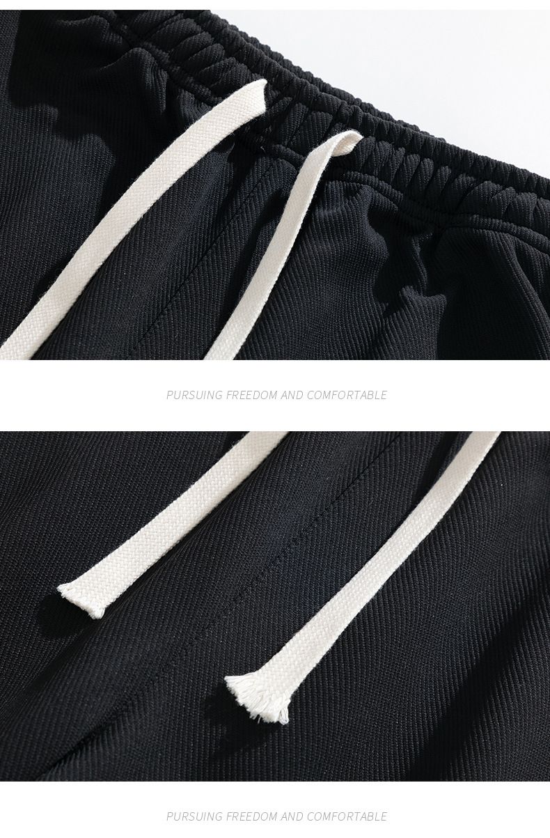Men's Casual Loose Fit Sweatpants - Summer Lightweight Straight Leg Joggers With Drawstring Waist, Breathable Cotton Blend For Comfort & Style_voghion.com