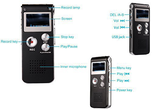 8G/16G digitale opnamepen Intelligente opname MP3-speler Externe afspeelfunctie Opnamepen_voghion.com