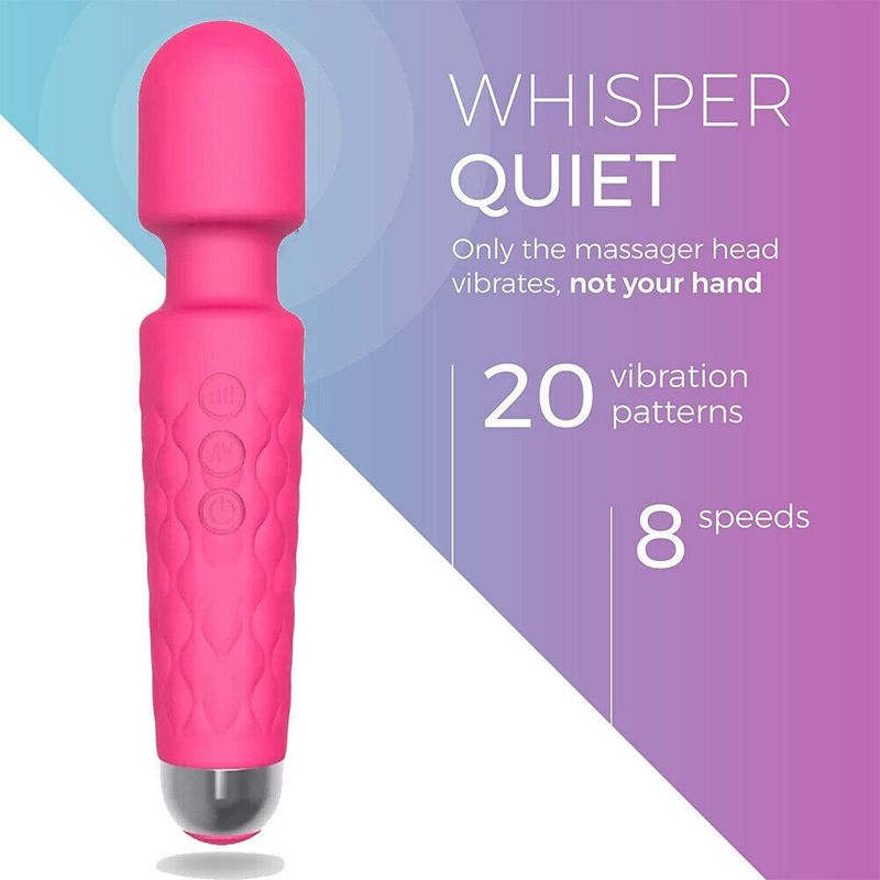 Wireless Magic Wand Massager Full Body Electric 20 Vibration Mode Waterproof NEW_voghion.com
