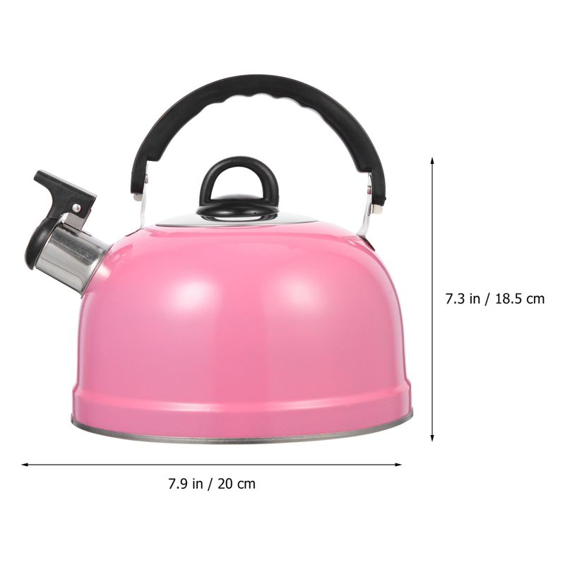 Stainless Steel Stove Top Kettles Hot Pot Practical Whistling Tea Handle Pot Boiling Water Gas Stove Heating For Travel Camping_voghion.com