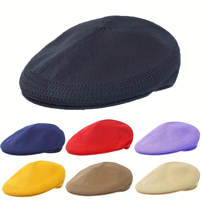 Unisex Beret Hat Knitted Soft Vintage Casual Berets Newsboy Cap Solid Color For Men_voghion.com