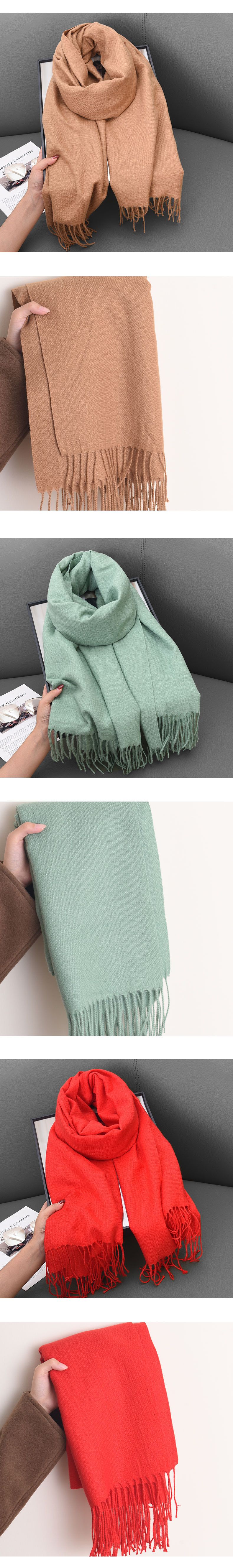 Sciarpa invernale da donna in cashmere imitazione letteraria e artistica autunno e inverno ispessita calda doppio scopo tinta unita versione coreana moda a_voghion.com