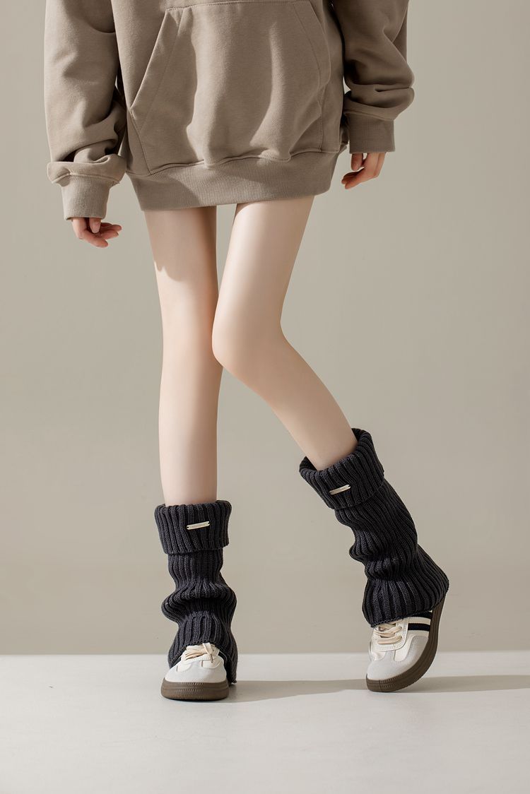 Strumpf y2k Hottie jk Wadensocken Herbst und Winter Dicke Nadelflor-Bein-Sets Schlanke Herbst- und Winterstrümpfe für Damen_voghion.com
