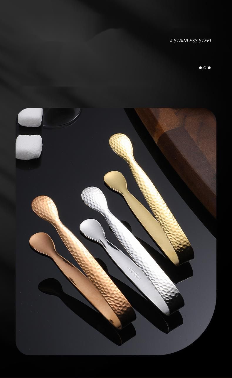 304 Stainless Steel Small Ice Thickened Burr-Free Mini Sugar Cube Snack Tongs Bar Supplies_voghion.com