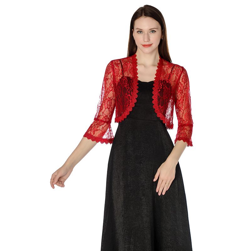 Robe de mariée élégante en dentelle, châle de demoiselle d'honneur, cheongsam, châle de soirée, mode féminine, petit gilet assorti_voghion.com