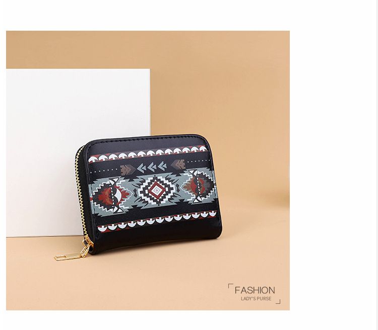 Torby damskie Nowa krótka damska portmonetka w stylu nadrukowanej torby do przechowywania Duża pojemność z wieloma przegródkami na karty Mini torba na karty_voghion.com