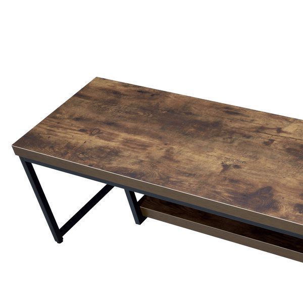 Weathered Oak And Black TV Stand With 1-Shelf_voghion.com