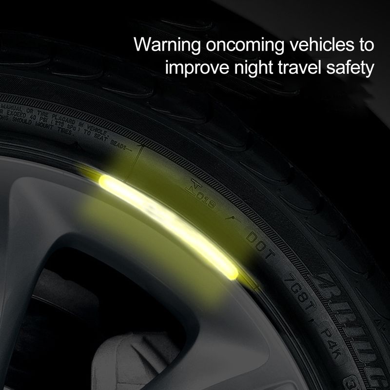 Yuanmheng automašīnas riteņu uzlīme ar atstarojošu svītru, ūdensnecaurlaidīga automašīnas riteņa rumbas uzlīme, kas paredzēta transportlīdzeklim_voghion.com