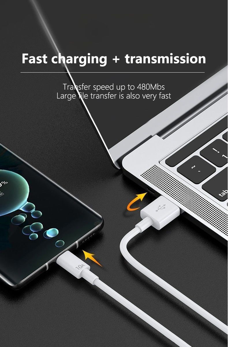 10A 120W Super Schnellladekabel USB Typ C fir Huawei P40 P30 USB-C Telefon Datenkabel fir Xiaomi 14 Redmi 13 12 OnePlus 11 POCO_voghion.com