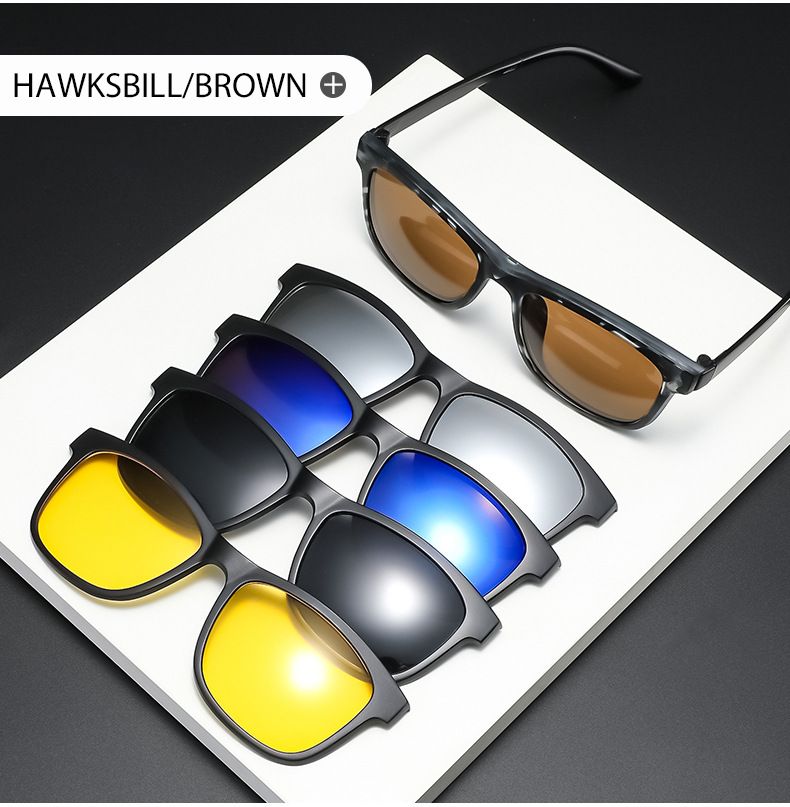 New Arrivals Magnetiske solbriller Clip og optisk brillestel 6 i 1 Kvinder Mænd Polariserede eller Night Vision Multipurpose Eyeglasses_voghion.com