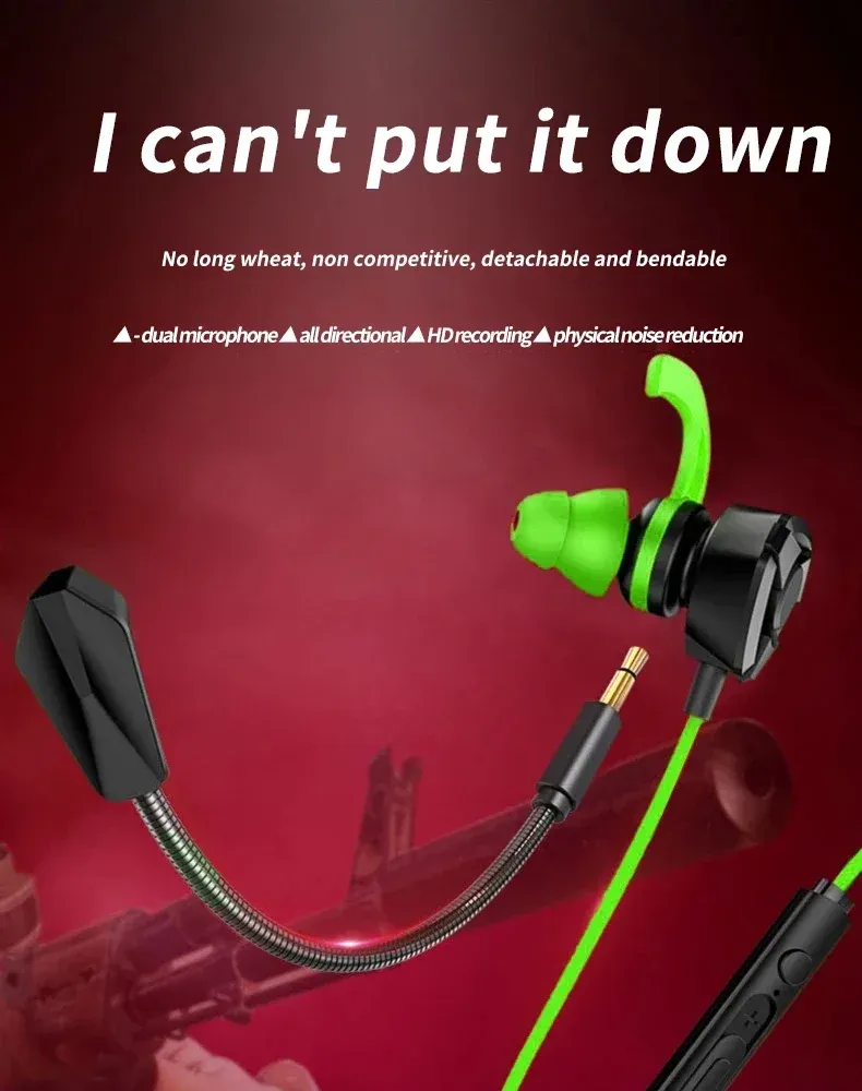 Auriculares Gr con cable, auriculares para juegos con micrófono para PUBG, PS4, CSGO, compatibles con teléfono, tableta y portátil._voghion.com