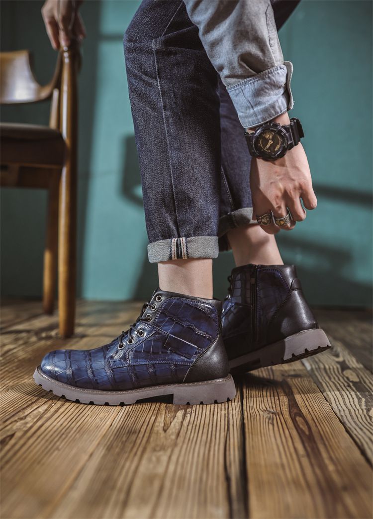 2024 Autumn New Martin Durable British Style Short Mid-top Men's Leather Boots_voghion.com