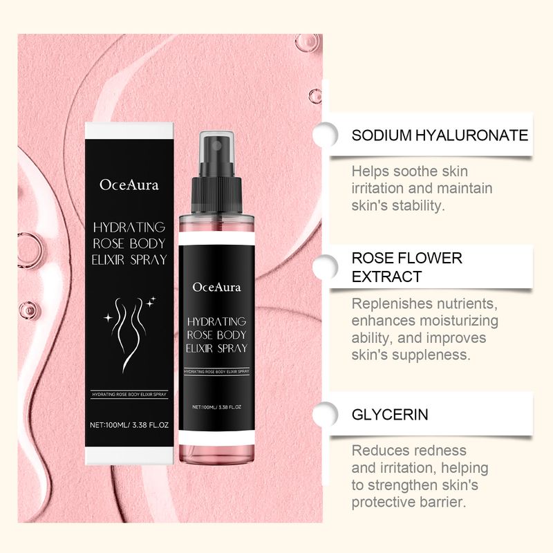 OCEAURA Qinrun Rose Body Spray Gentle Formula Nourishing Care Refreshing Comfortable Skin Portable Hydration_voghion.com