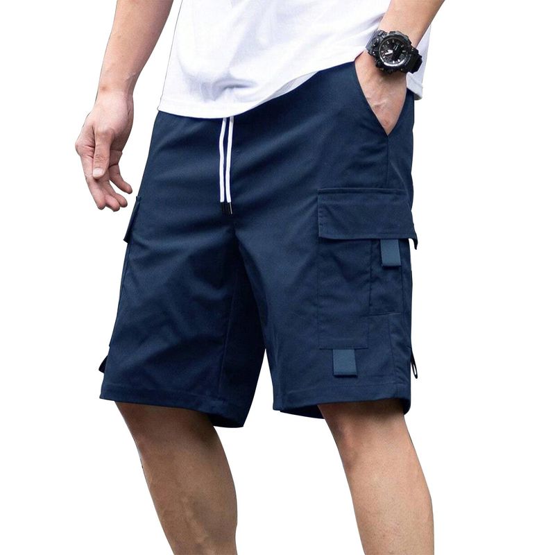 Ongeëvenaarde kwaliteit Ongeëvenaarde kwaliteit 2025 Werkkleding Shorts Losse rechte pijpen Heren Zomer Multi Pocket Trekkoord Knappe vijfkwartbroek_voghion.com