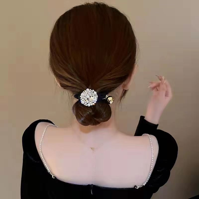 Elegante fascia per capelli con chignon, fascia di alta qualità, stile coreano, nuova perla e fiore di camelia, per donna_voghion.com