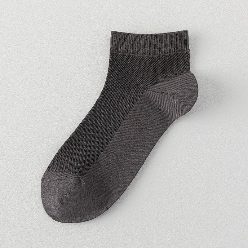 2025e New Men's Summer Mesh Breathable Cotton Casual Short Tube Invisible Non-slip Zhuji Boat Socks Wholesale_voghion.com